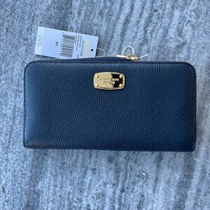 Michael Kors Navy Blue Large Logo Travel Wallet